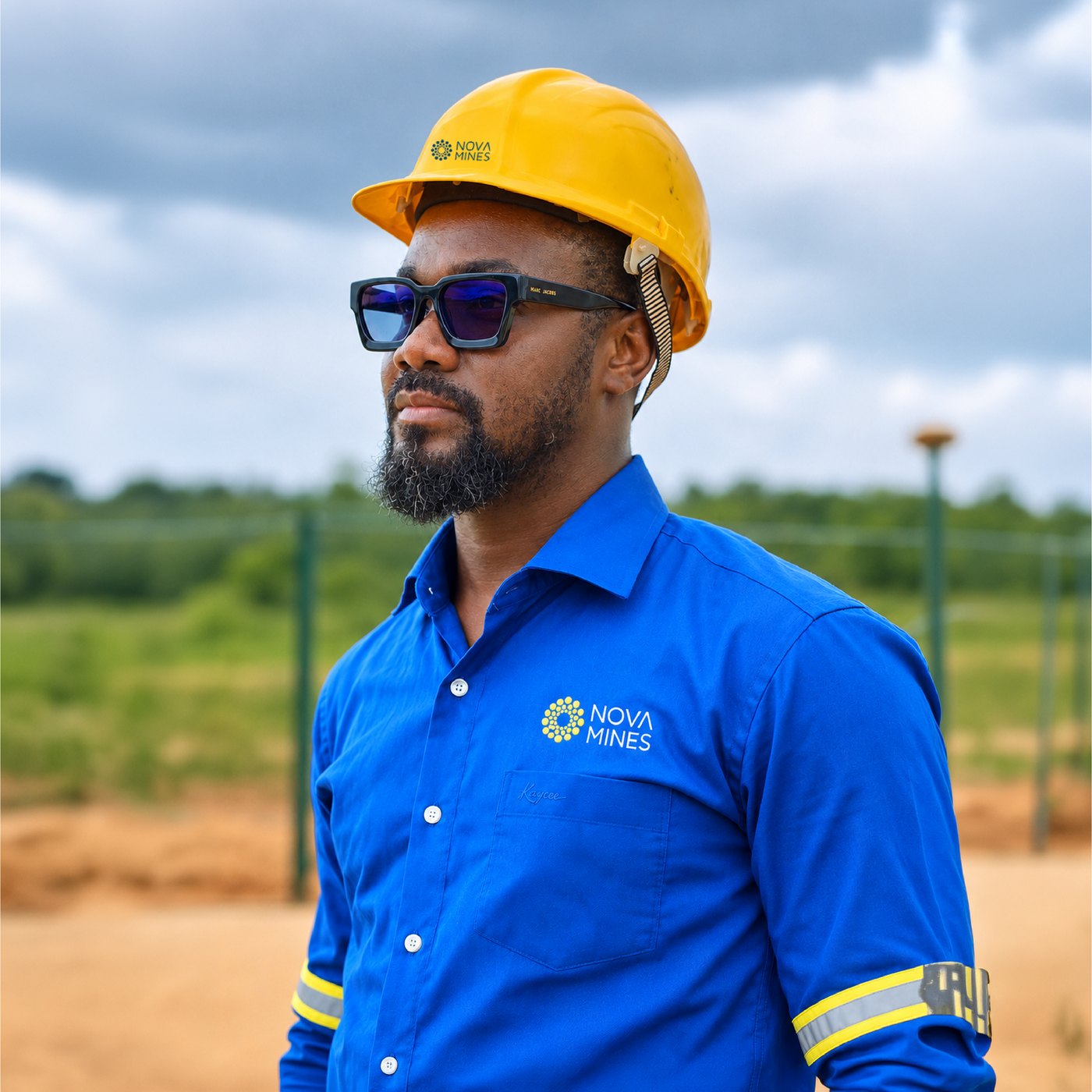 A Nova Mines employee at Dompim Pepesa Mines