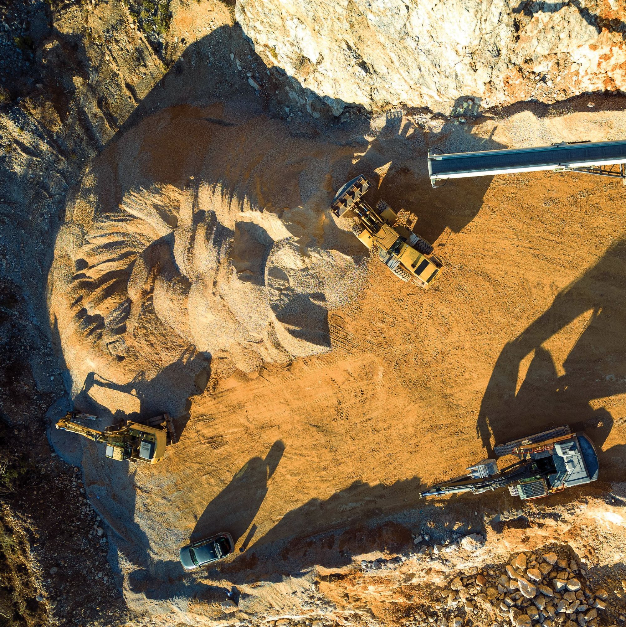 Aerial view of the open pit at Dompim Pepesa Mines